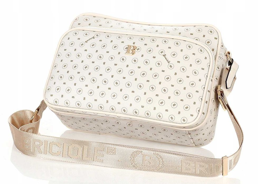 Briciole torebka damska listonoszka na ramię skóra eko biała pasek!!