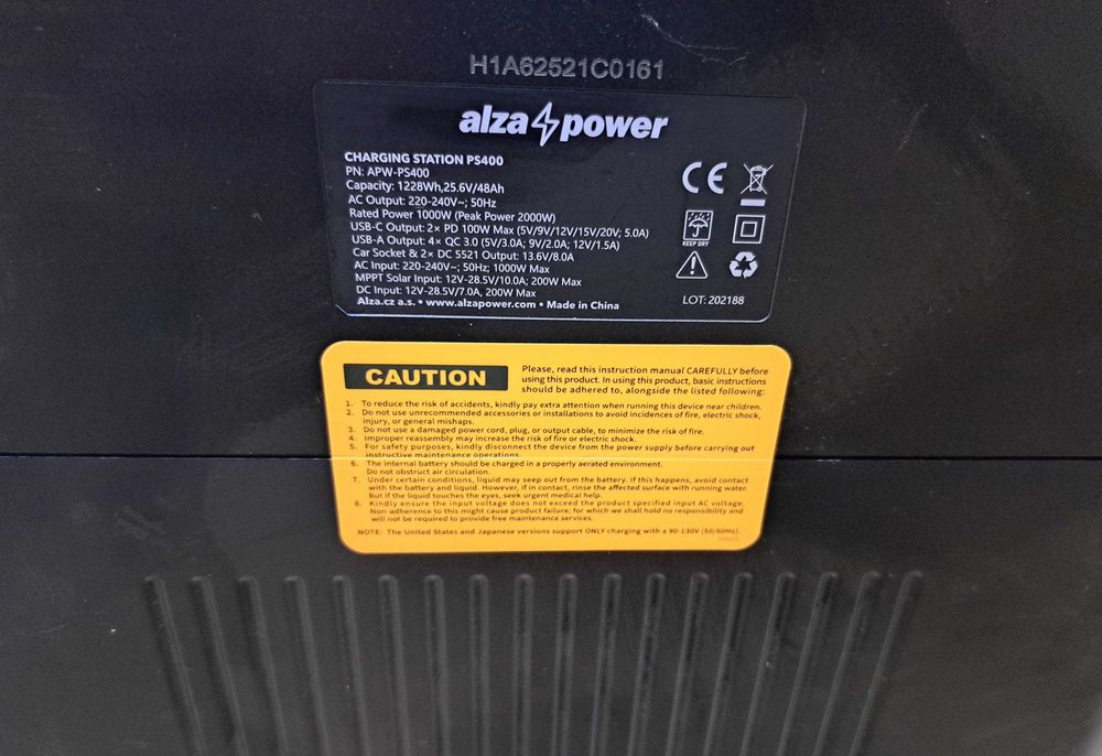 Зарядна станція AlzaPower Station Poseidon 2000W 1228Wh (APW-PS400)