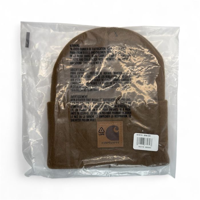 Шапка carhartt knit beanie, в кольорі carhartt brown, оригінал