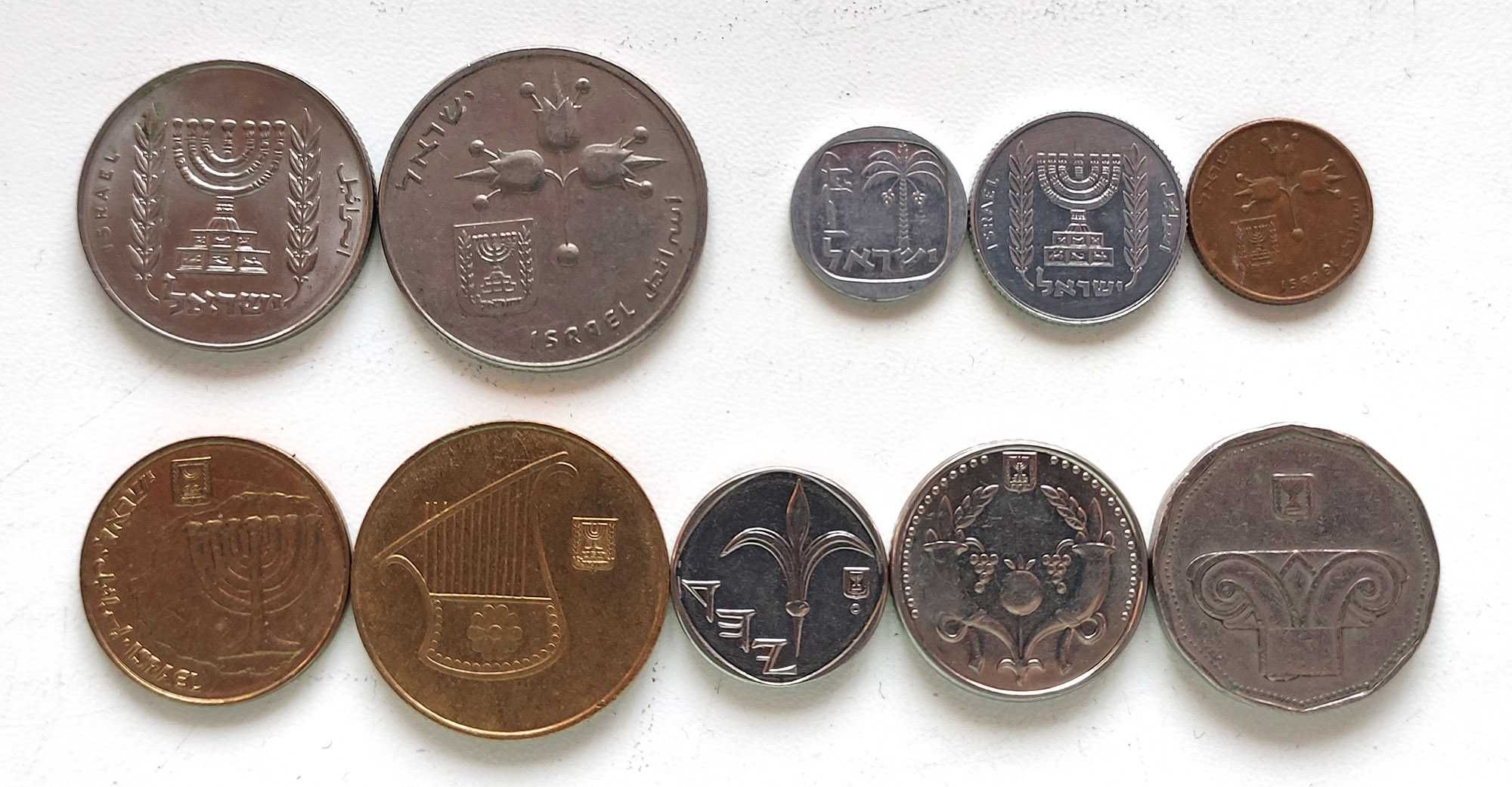 Набор монет Израиля (лиры, агоры, новые шекели), 10 шт