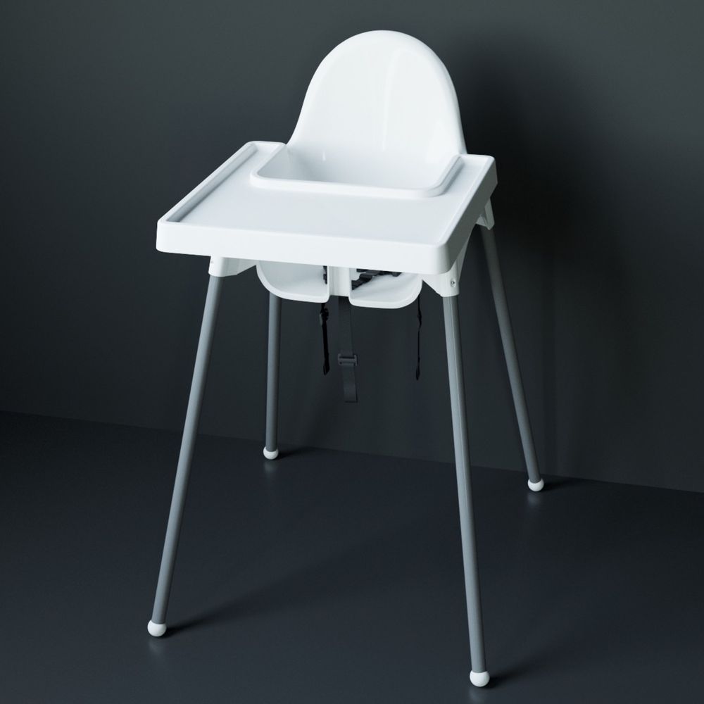 Стул для кормления белый, большой ikea 1 шт