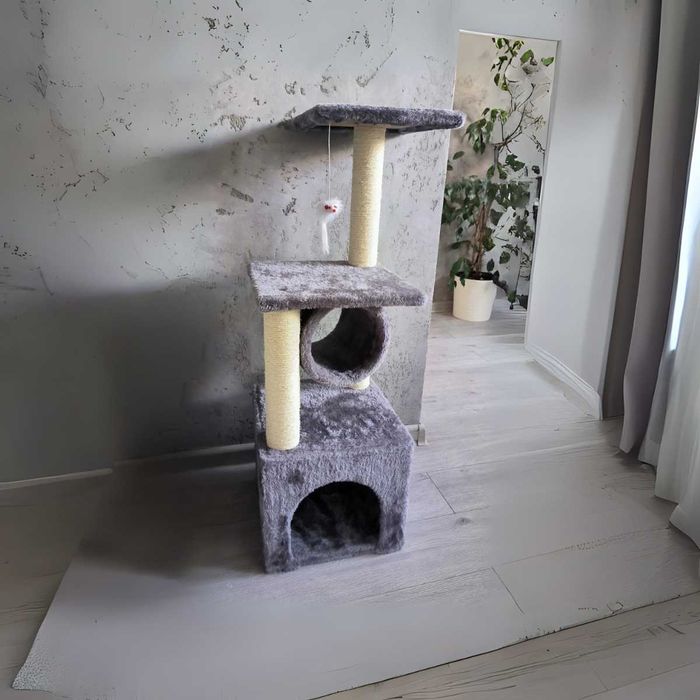 DRAPAK dla kota domek LEGOWISKO słupek sizal tunel myszka 93 cm NOWY