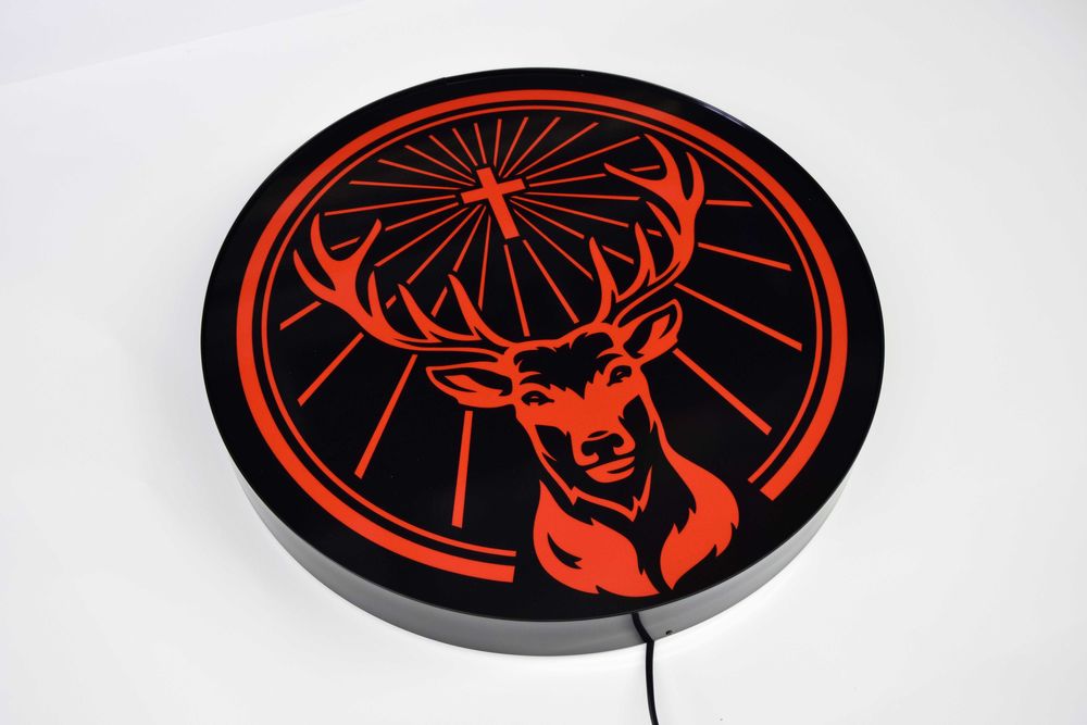 LED Neon JAGERMEISTER, Podświetlany baner 3D, Plafon, Lampa, Prezent