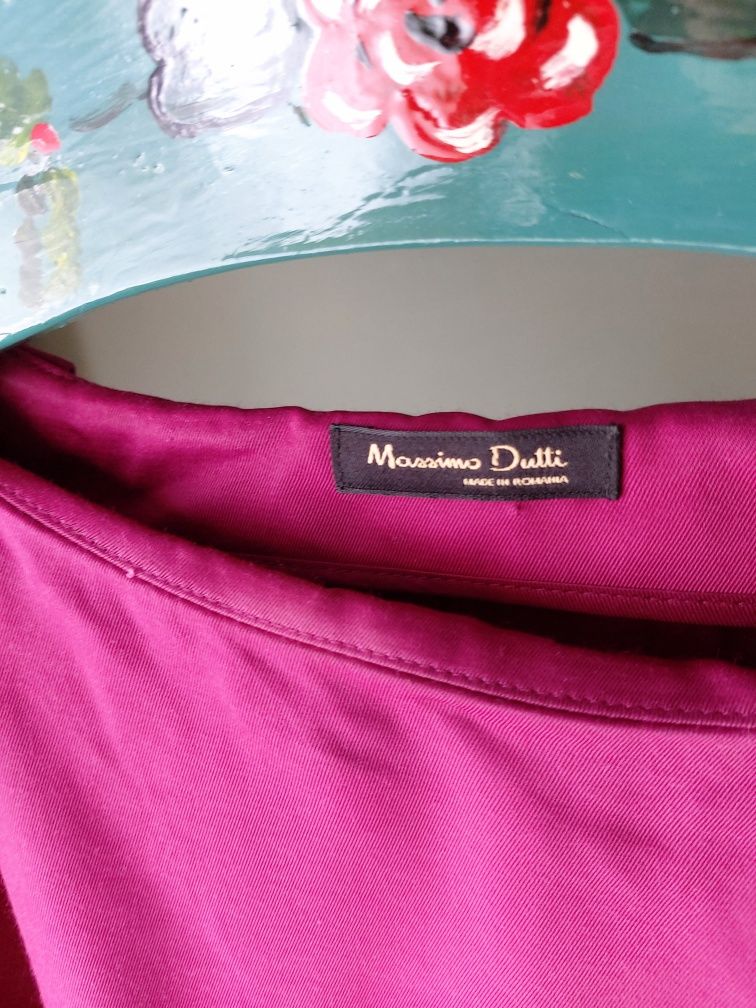 Elegancka Sukienka damska fuksja  Massimo Dutti z rękawem 3/4 XS komun