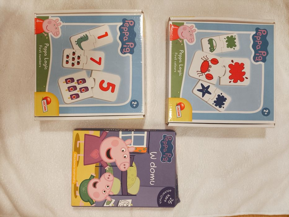 Świnka Peppa puzzle nauka kolorów liczenia mówienia  karty edukacyjne