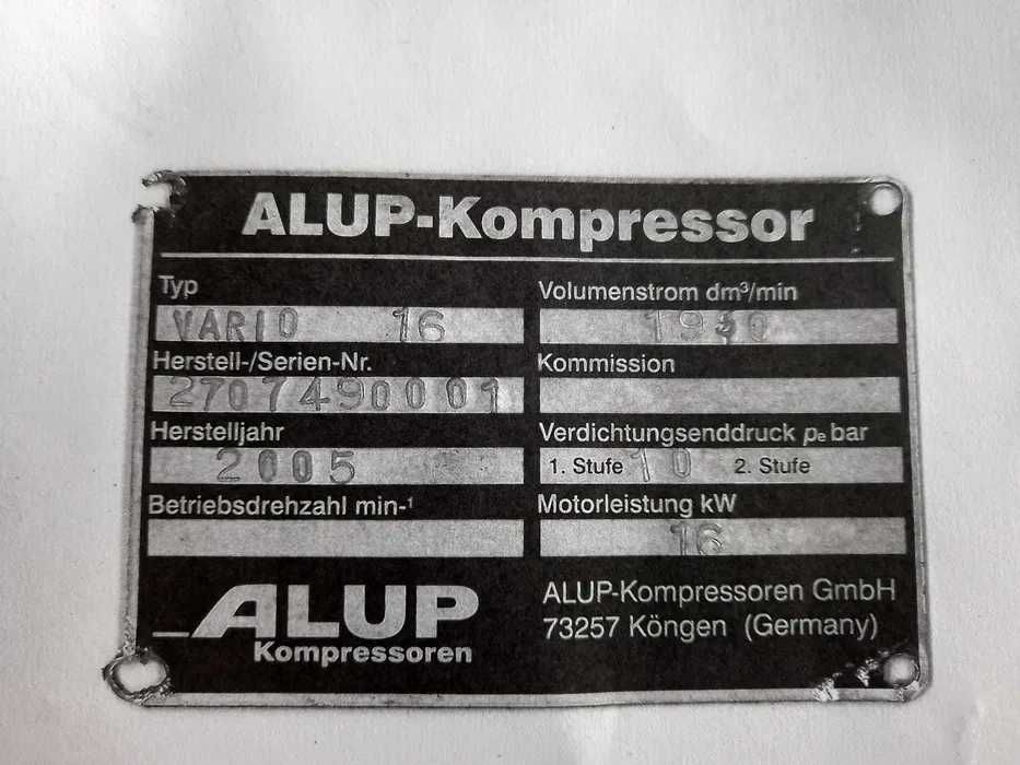 Винтовой компрессор Alup Vario 16 KW 10 bar 2000 л\мин