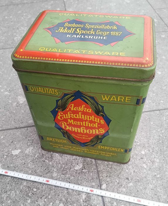 Aeska BonBons Adolf Speck Karlsruhe III Rzesza duża puszka