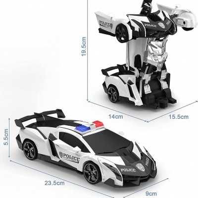 Carro Polícia Telecomandado Robot Transformer Brinquedo de Criança