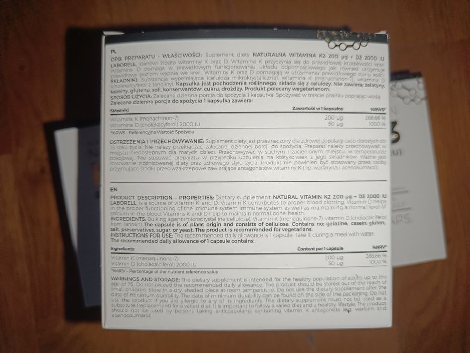 WITAMINA K2 200mg + D3 2000j.m.  270 kaps - 11.2025