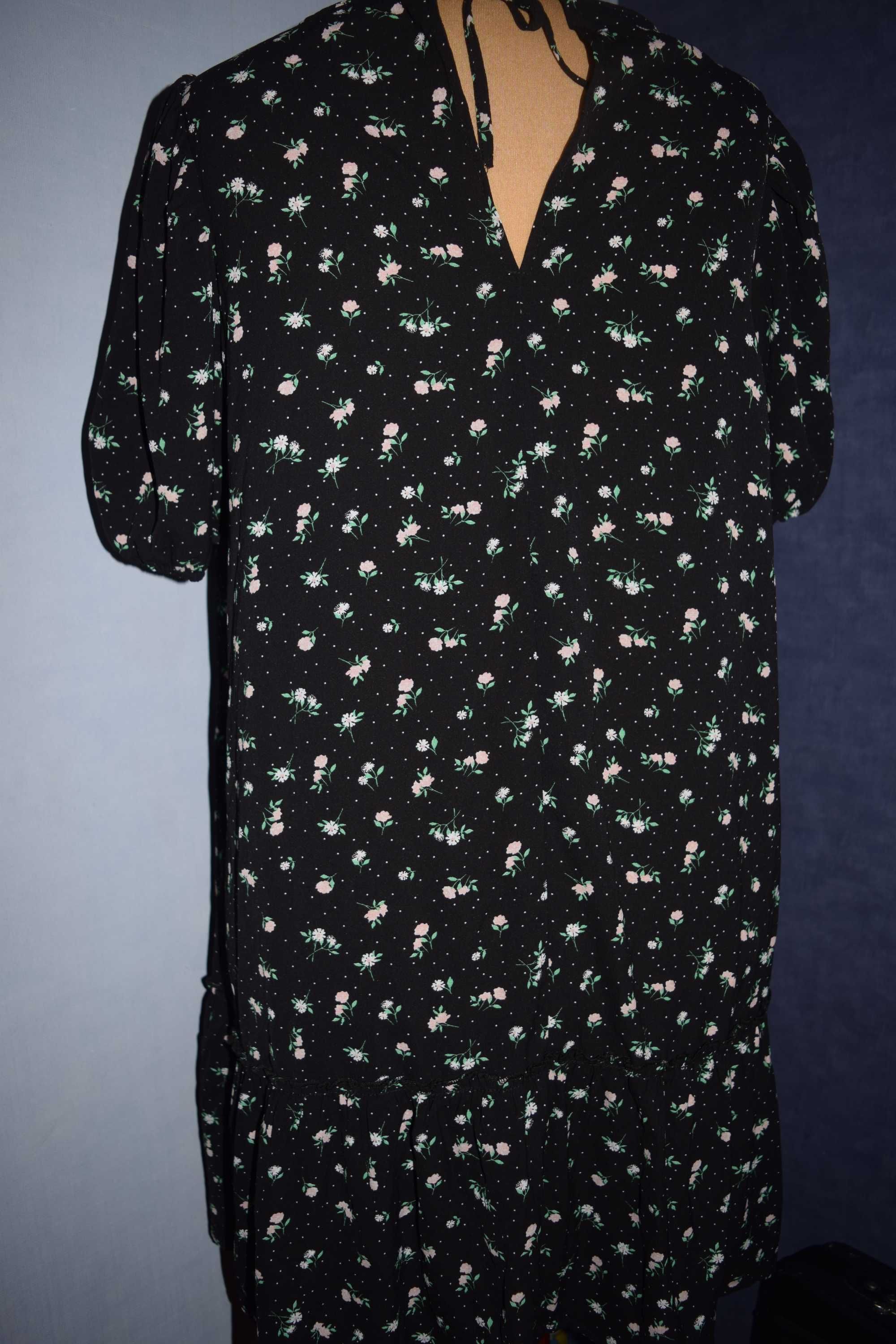 H & M Piękna sukienka letnia w kwiaty prawie nowa_44