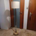 Stara lampa stojąca mosiądz i alabaster antyk