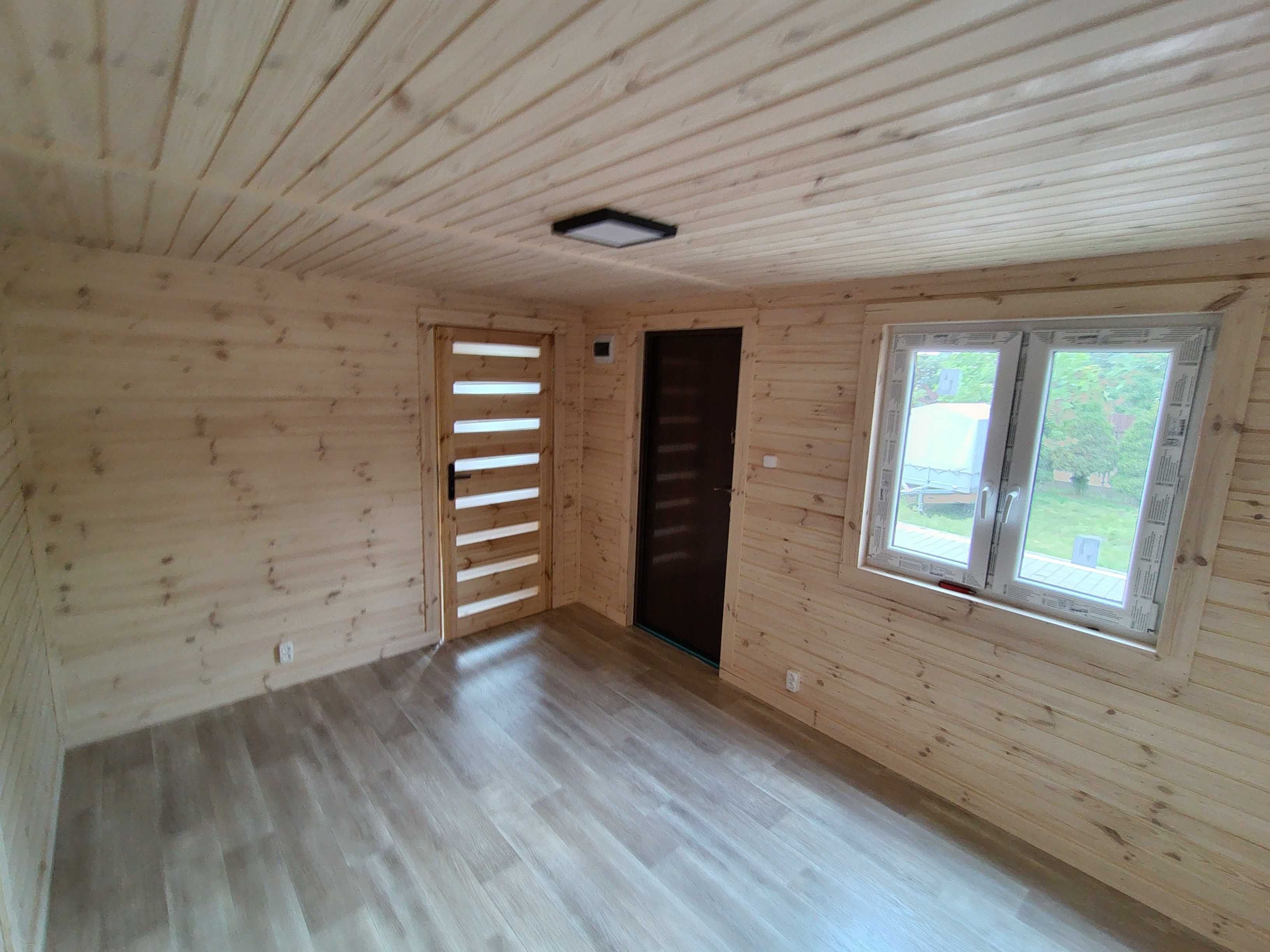 Domek drewniany ocieplony 8x3.2m Bugaj Piekło Golaszka Dąbie Sarnów