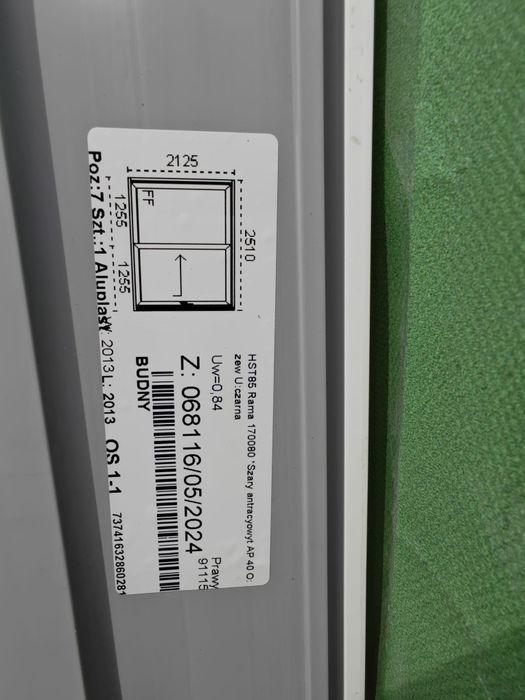 Nowe drzwi tarasowe HST ALUPLAST 2510X2125 kolor: antracyt