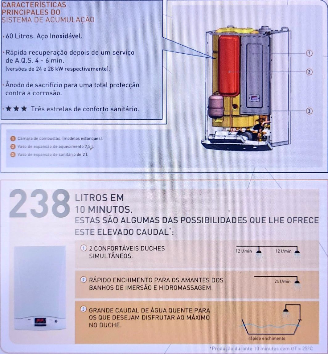 Caldeira NOVA aquecimento Baxi Roca Vega Plus 24