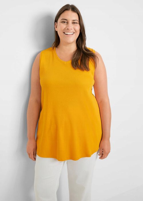 B.P.C top żółty prążkowany 44/46.