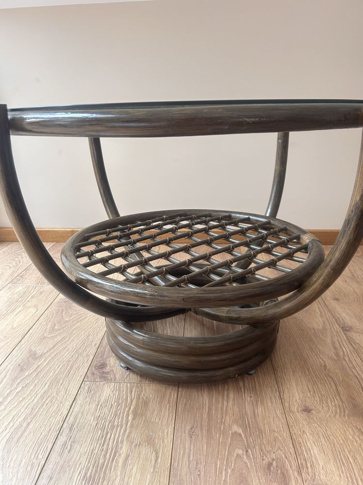 Stolik kawowy naturalny rattan
