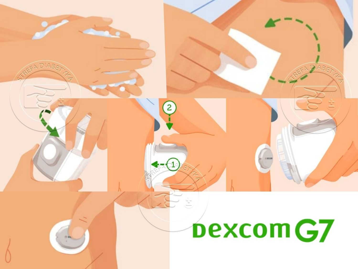 4 x Sensor – DEXCOM G7 z PLASTREM + Aplikator + Gazik + GRATIS