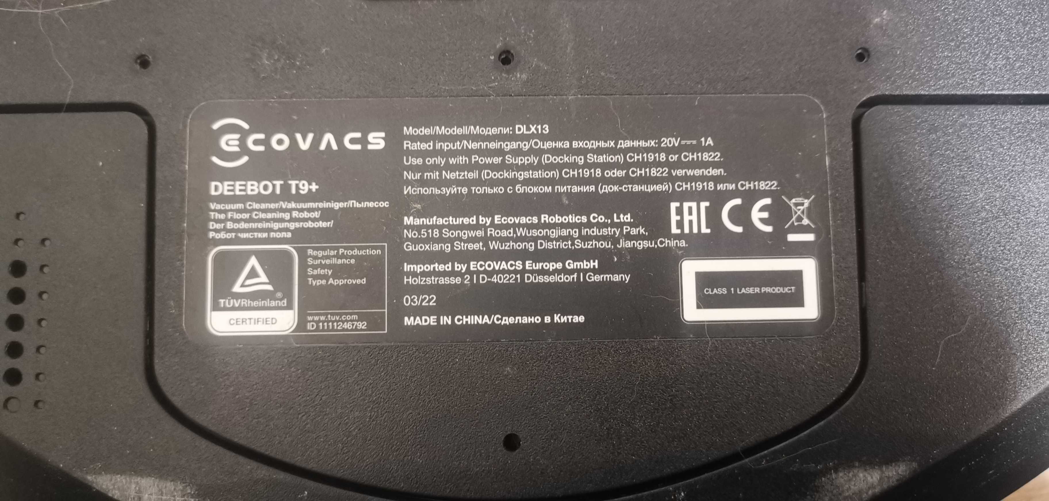 Ecovacs Deebot T9+, robot sprzątający stacja mop
