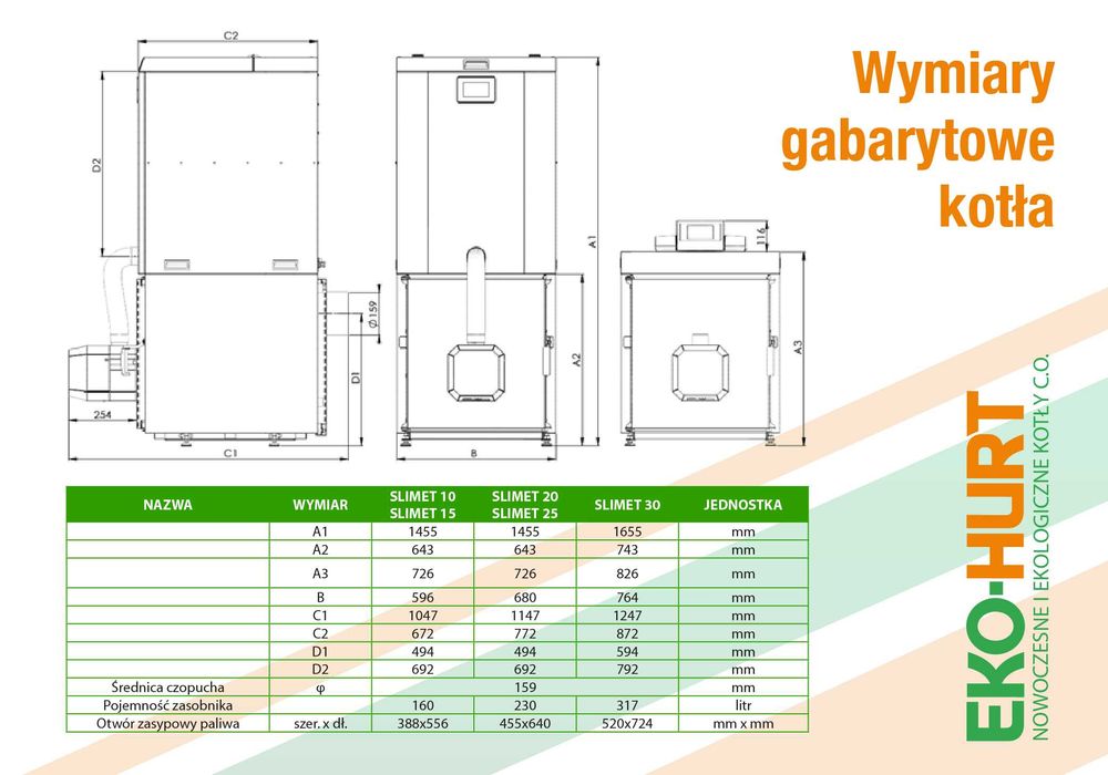 Kocioł SLIMET 10 kW na pellet  Lista ZUM Czyste Powietrze