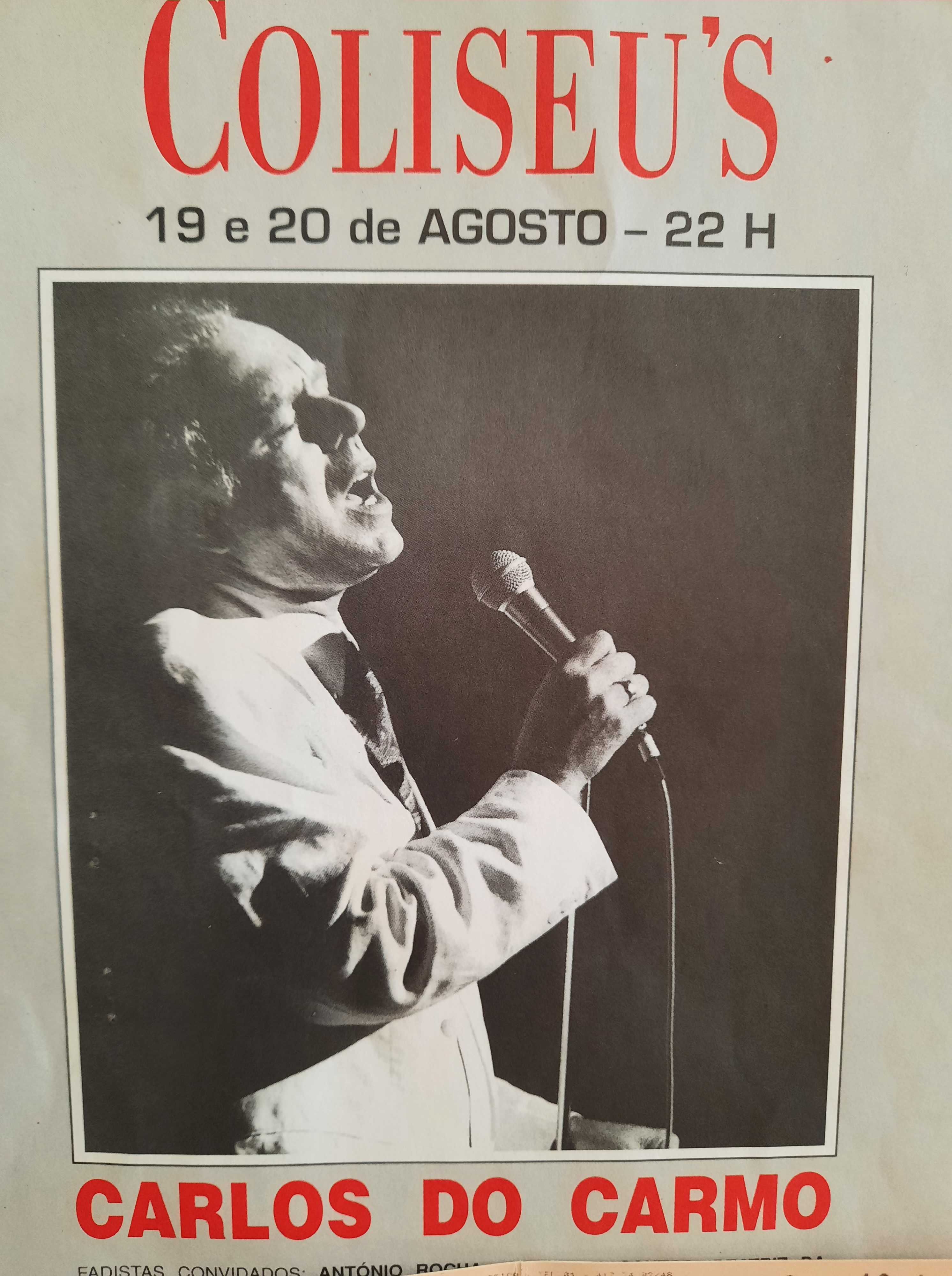 CARLOS DO CARMO  - programa de concerto + 2 bilhetes - Coliseu
