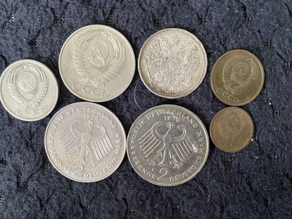 1 Moneta Rosja 1914 4 Monety ZSRR lata 60-80 2 Monety Niemcy lata 70