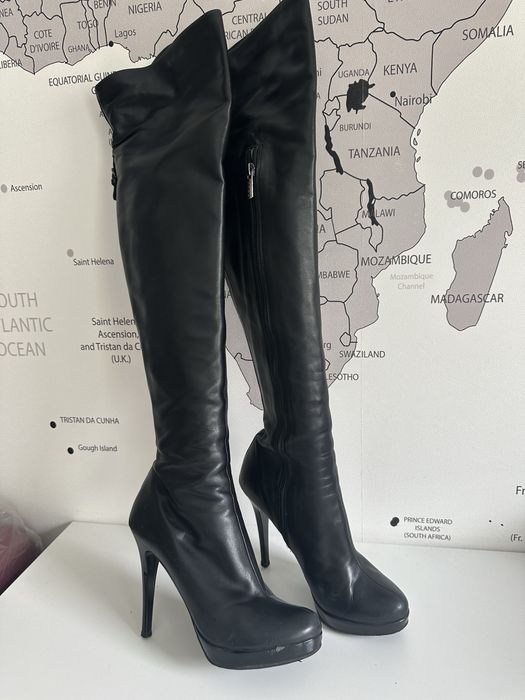 Шкіряні ботфорти