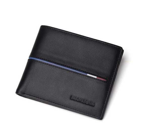 Мужское кожаное портмоне Bison Denim Charlie Smooth Skin Black