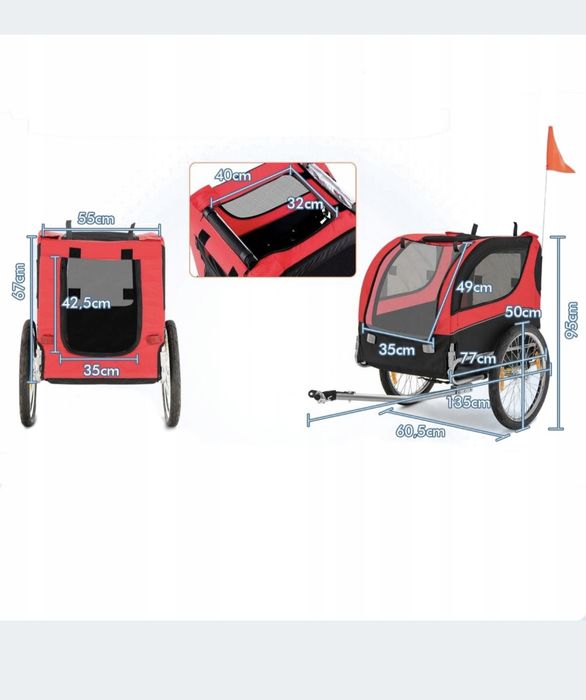 Przyczepka rowerowa dla zwierząt do 40kg