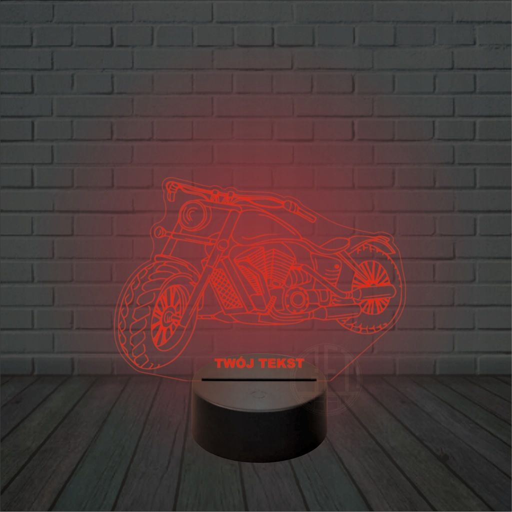 Lampka nocna LED imię grawer MOTOR harley czoper