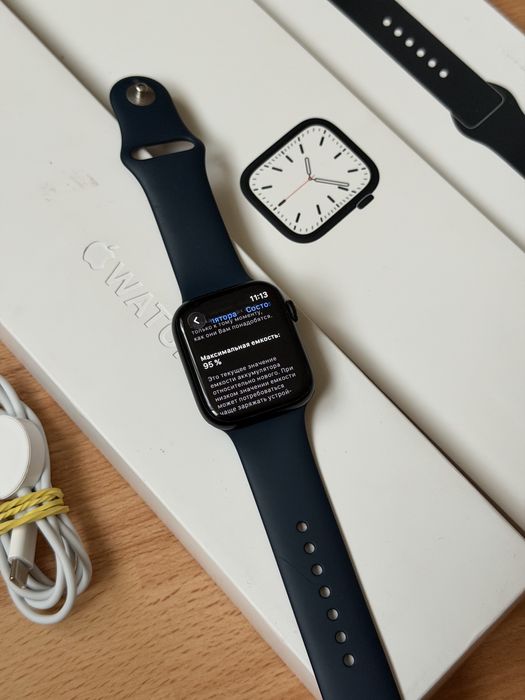 Apple Watch Series 7 45 mm Midnight / Полный Комплект