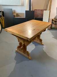 Drewniane biurko ze schowkiem lite drewno