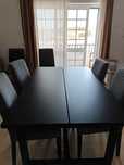 Mesa de jantar extensível NORDVIKEN + 6 cadeiras BERGMUND