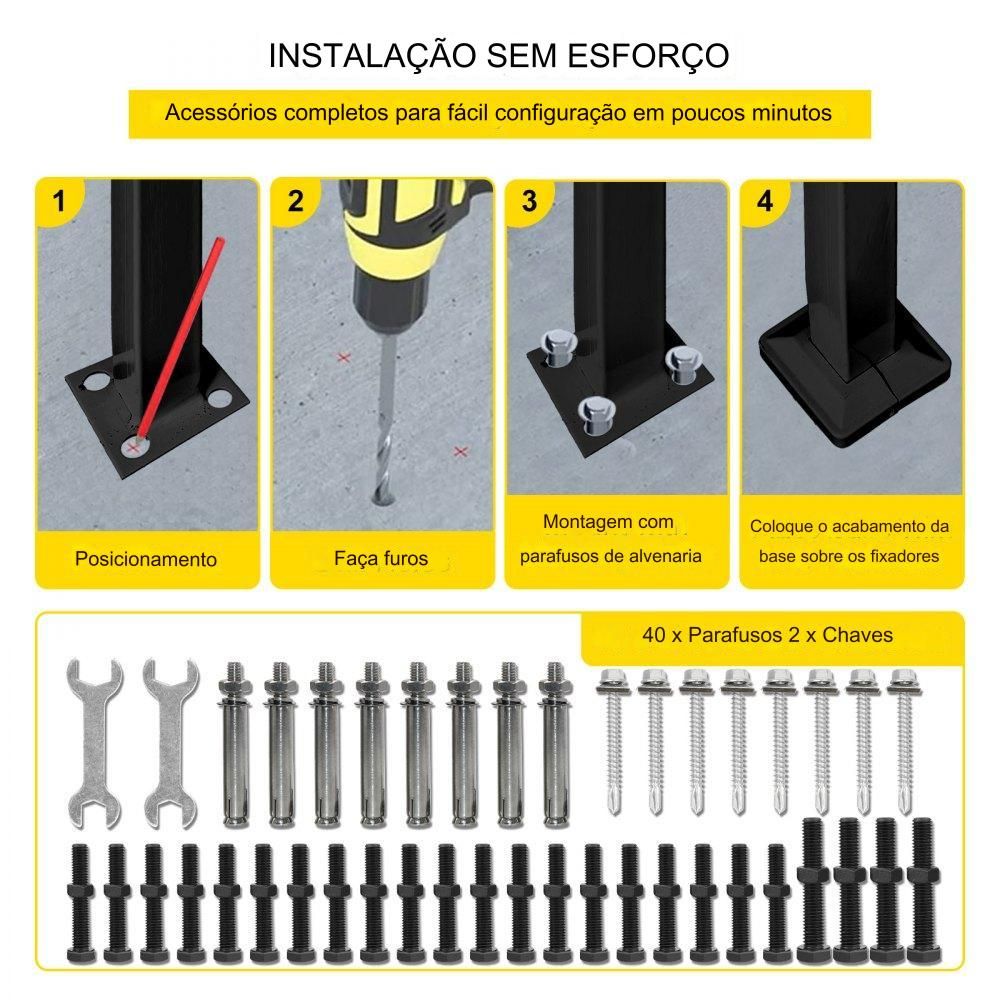 Corrimão de Escada Clássico com Pequenos Postes