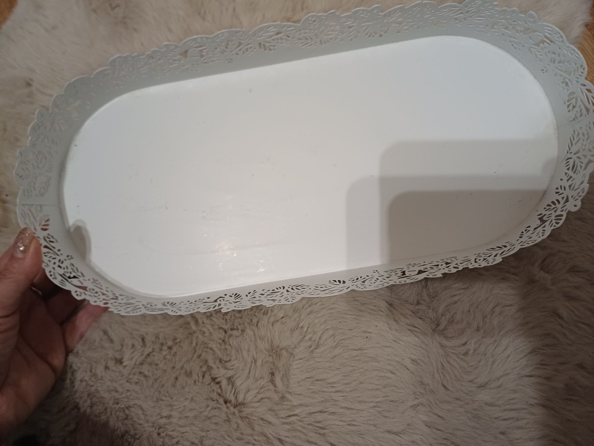Taca ozdobna biała Ikea