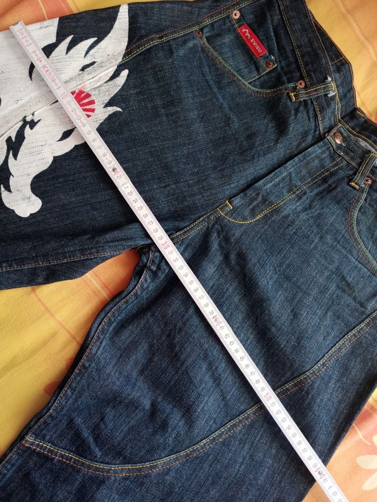 Evisu Specjal spodnie jeansowe z szerokimi nogawkami