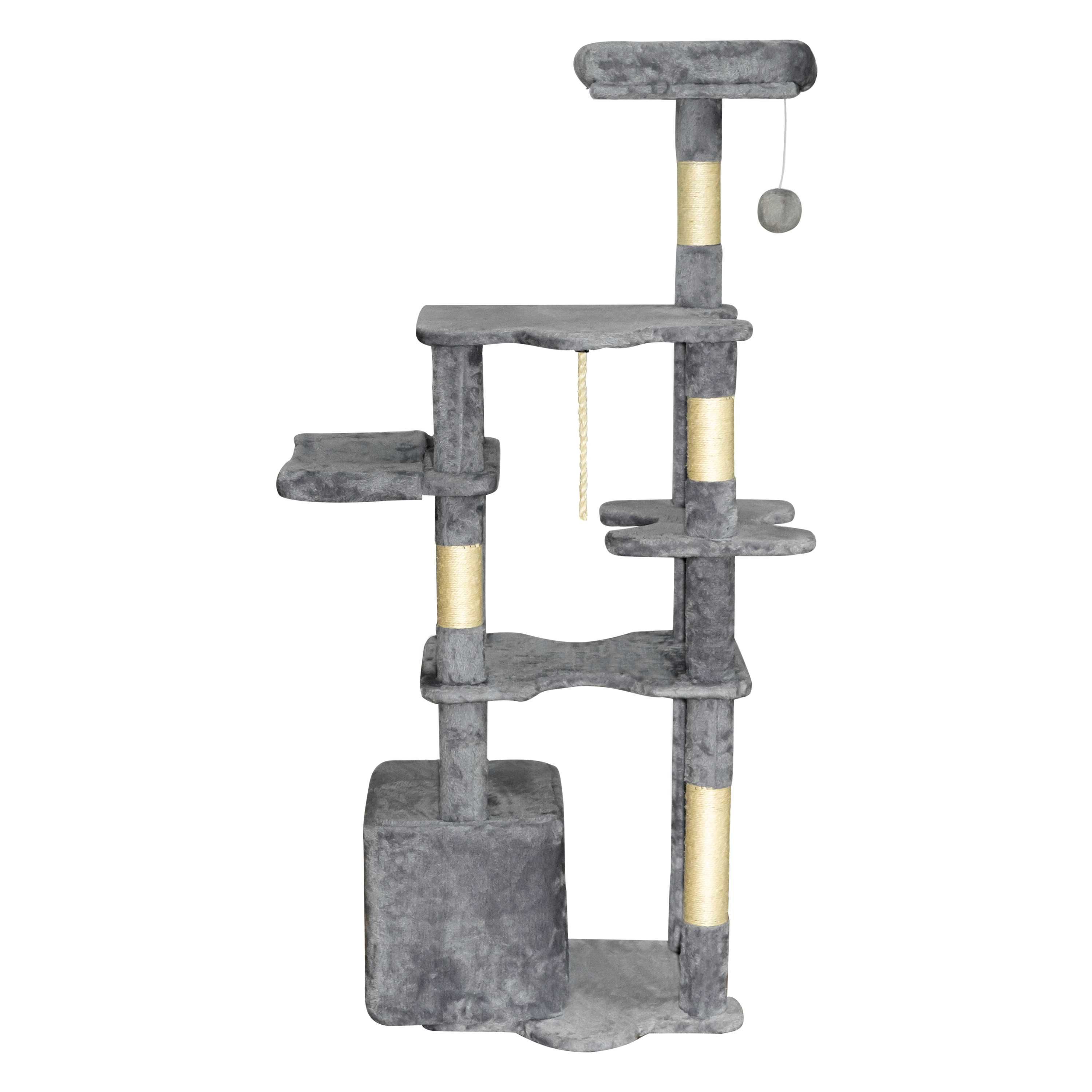 Drapak dla Kota 145 cm 7 Poziomów Szary Wieża Legowisko Domek