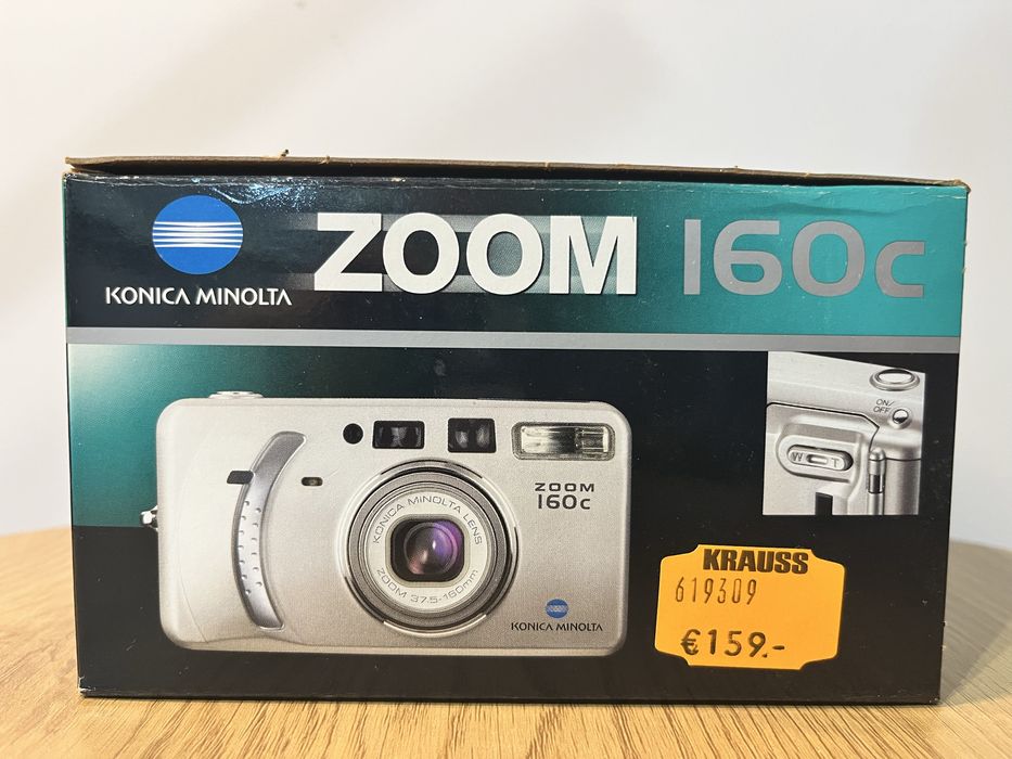Nowy aparat analogowy Konica Minolta Zoom 160c 35mm komplet