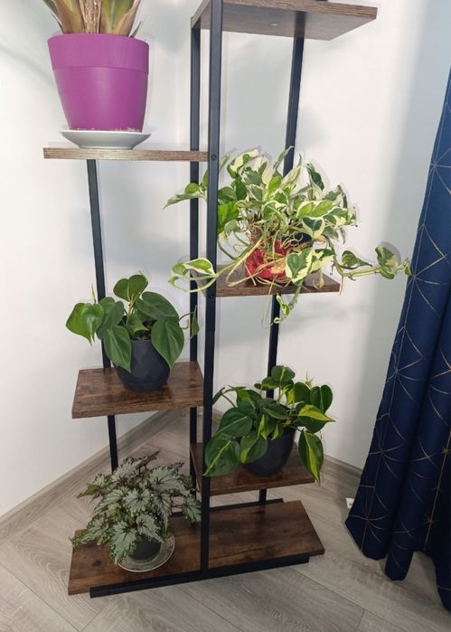 Metalowy kwietnik stojący loft 6 poziomów na kwiaty