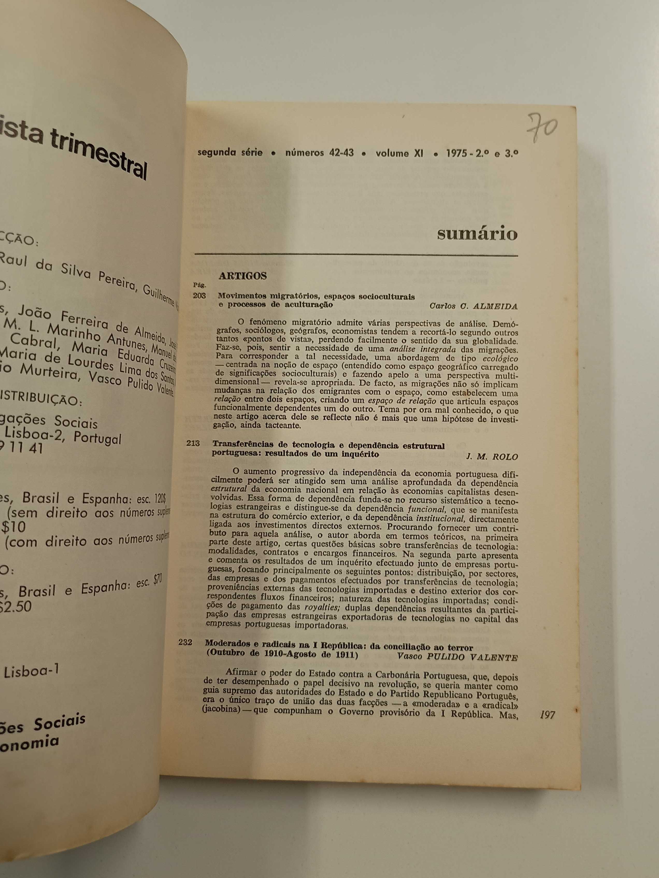 Análise Social, n° 42-43