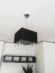 Komplet czarnych lamp wiszących, w stylu glamour szklane dodatki