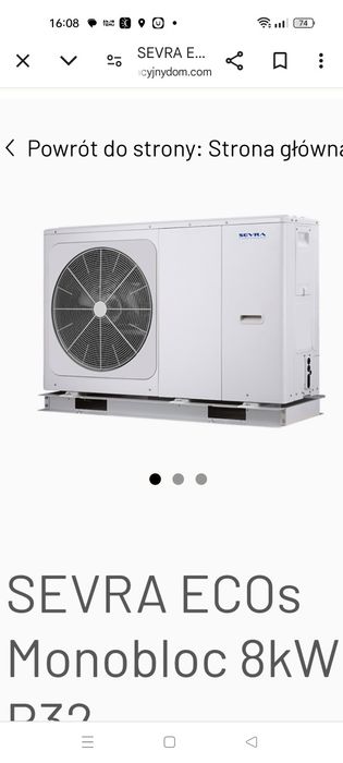 Pompa ciepła sevra 8 kW monoblock nowa
