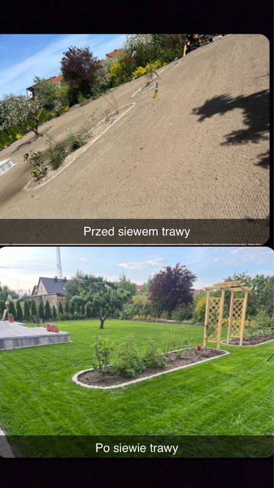 Usługi Glebogryzarką separacyjną broną zakładanie trawników z siewu