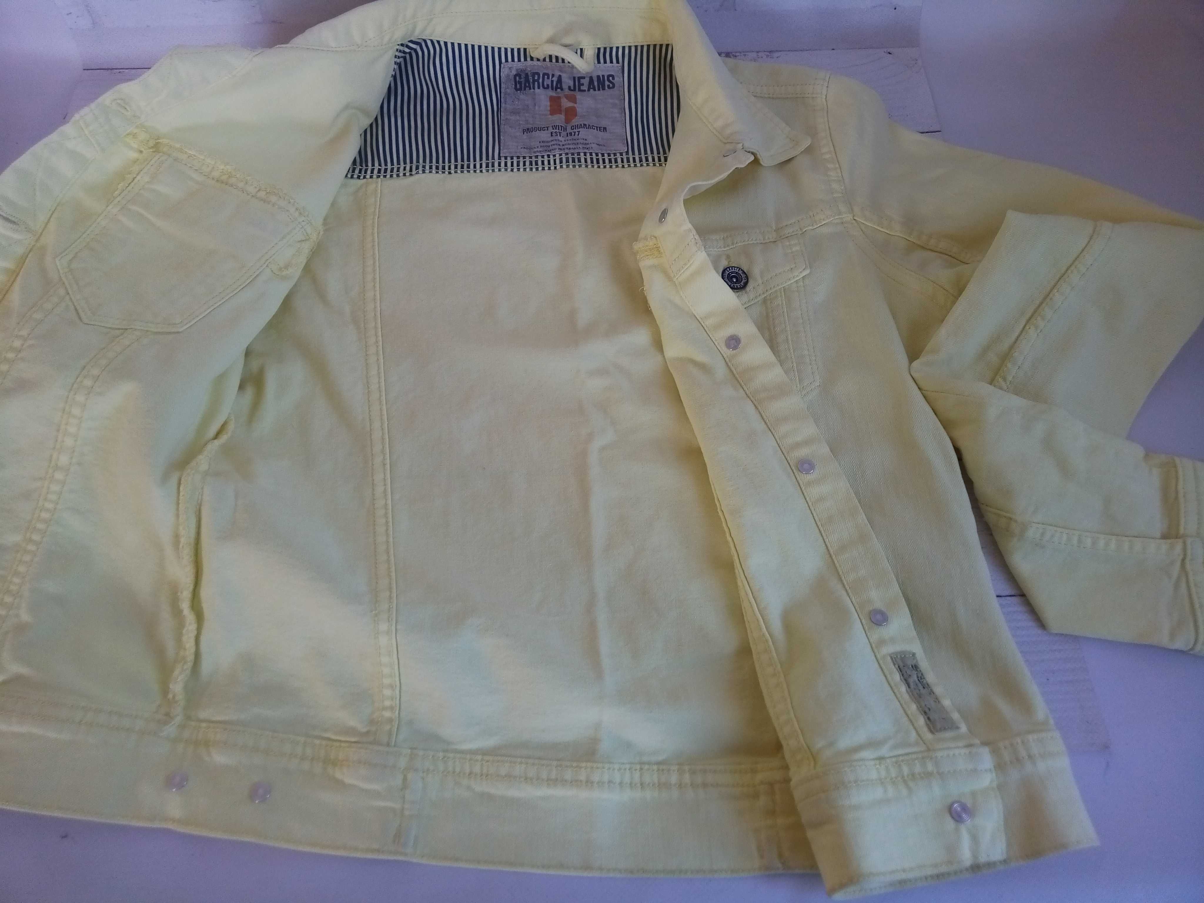 Жіноча джинсова літня куртка, колір лимона.