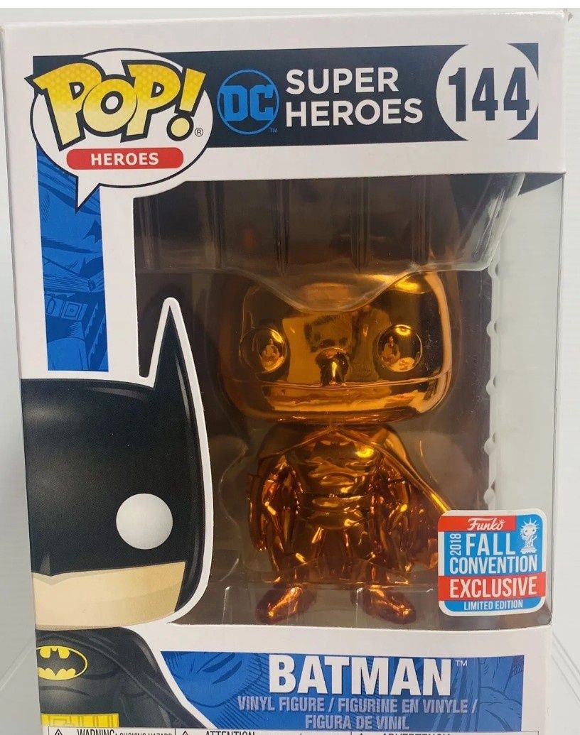 figura funko pop Batman Chrome laranja edição limitada