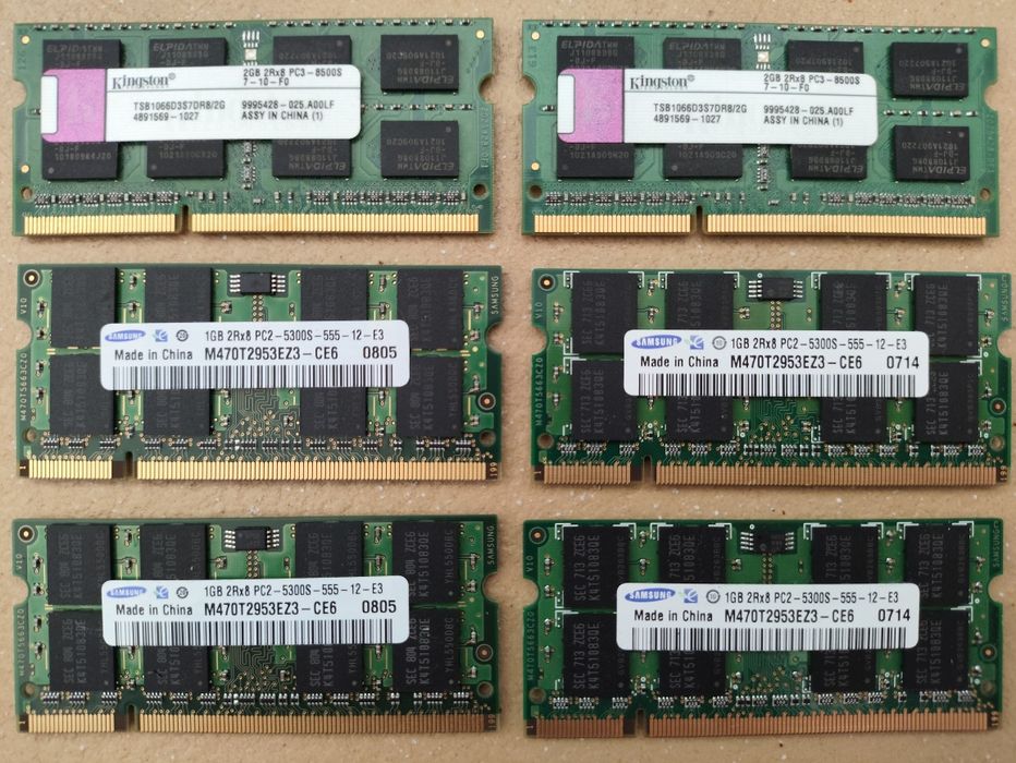 RAM portátil 1GB & 2GB