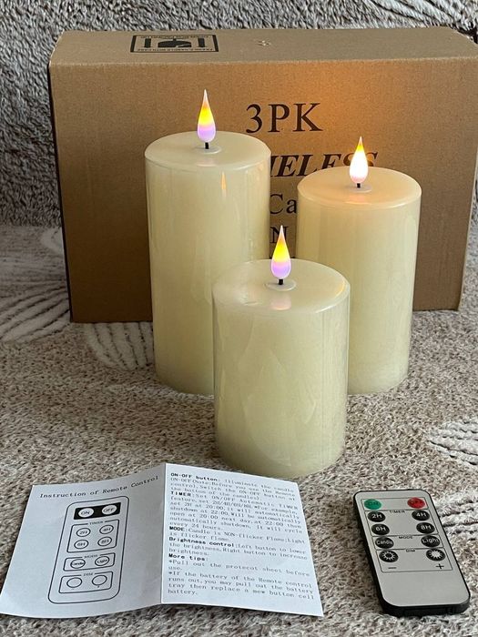Свічки на батарейках LED свічки (3 шт.) з пультом нові