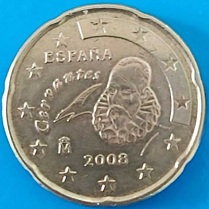 20 Cêntimos de 2008 de Espanha, Miguel Cervantes
