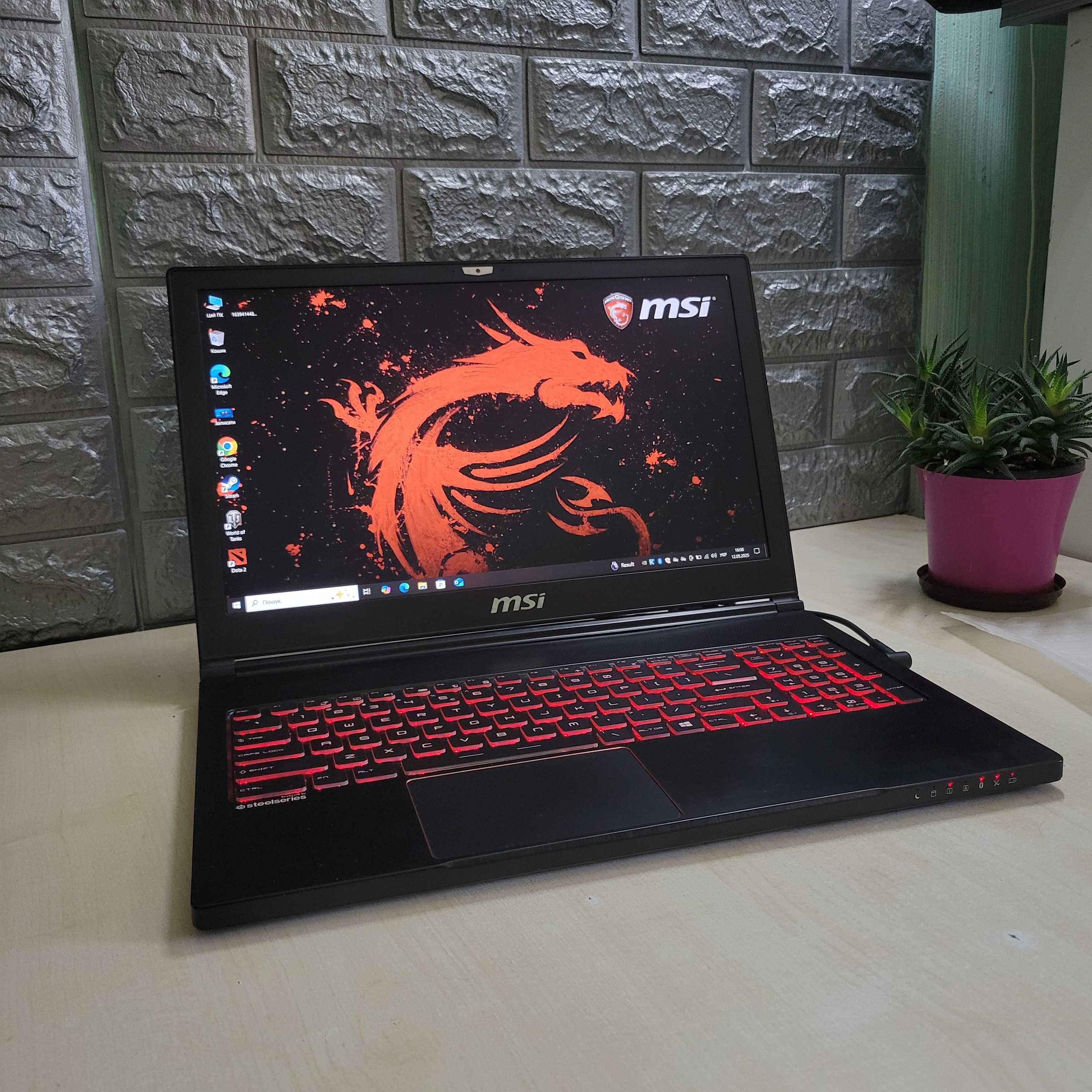 ТОП МSI i7 GTX 1060 6gb Ram 16 ssd 512 металл