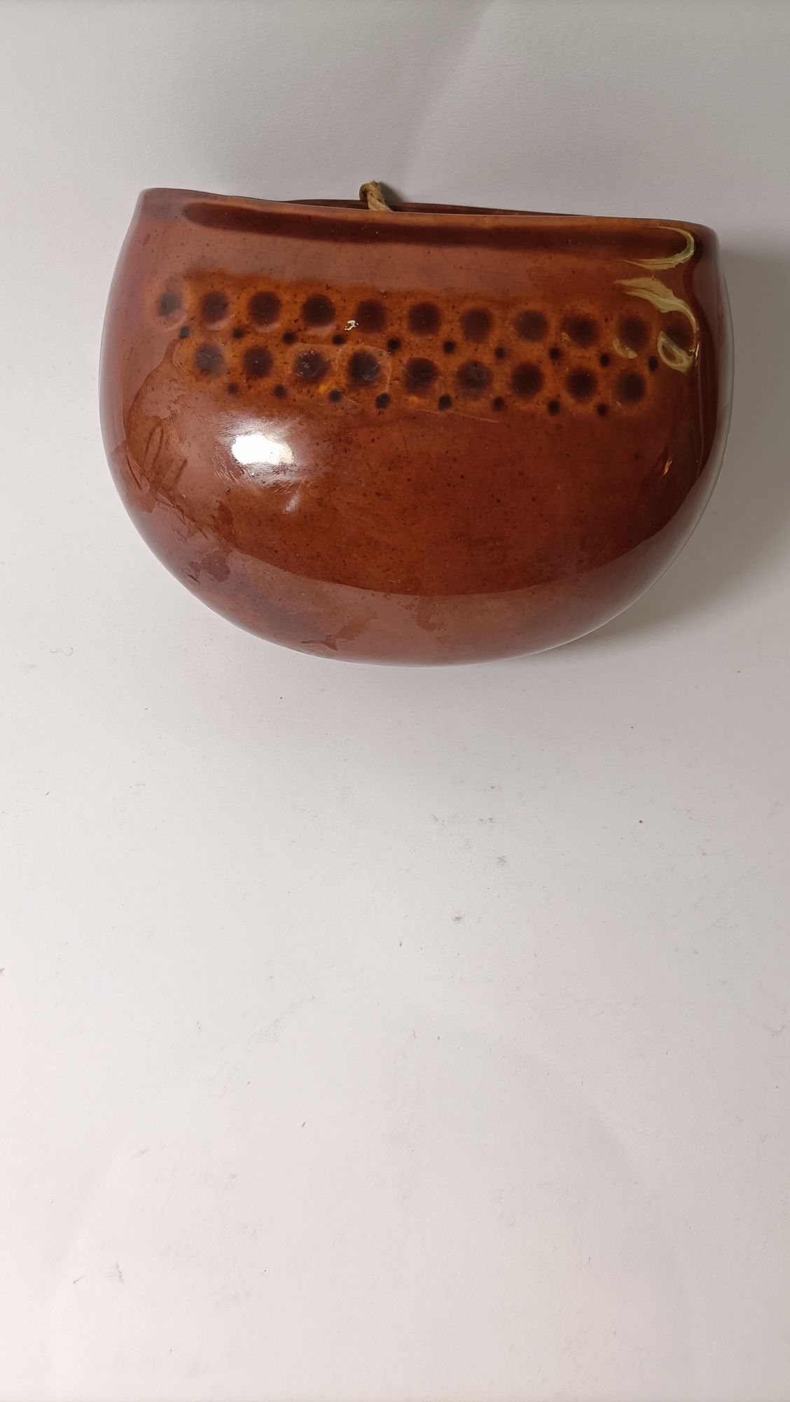 Ceramiczny wazon naścienny lub nawilżacz design PRL T5
