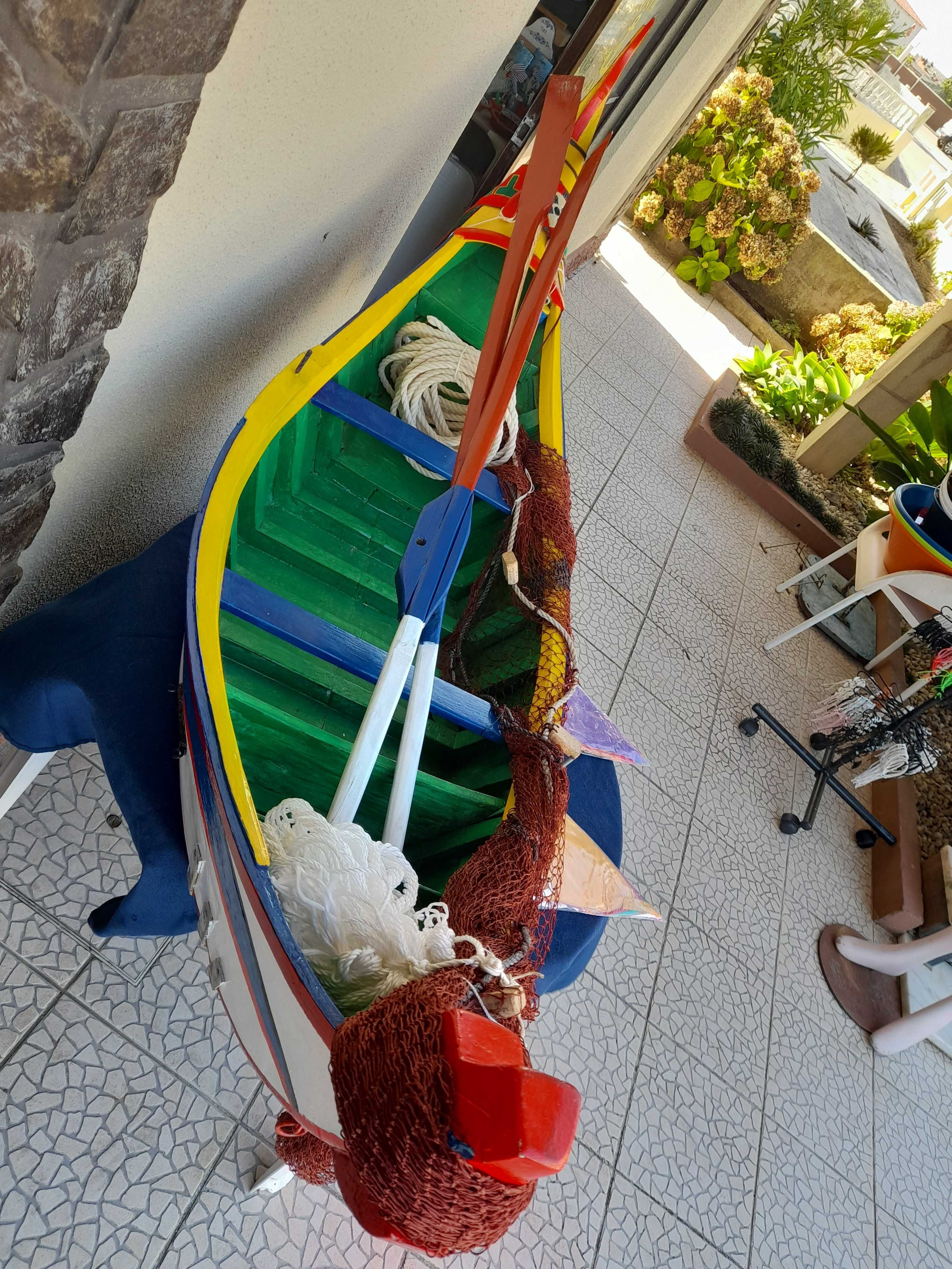 Replica Barco Arte Xávega coleção madeira artesanato pescador